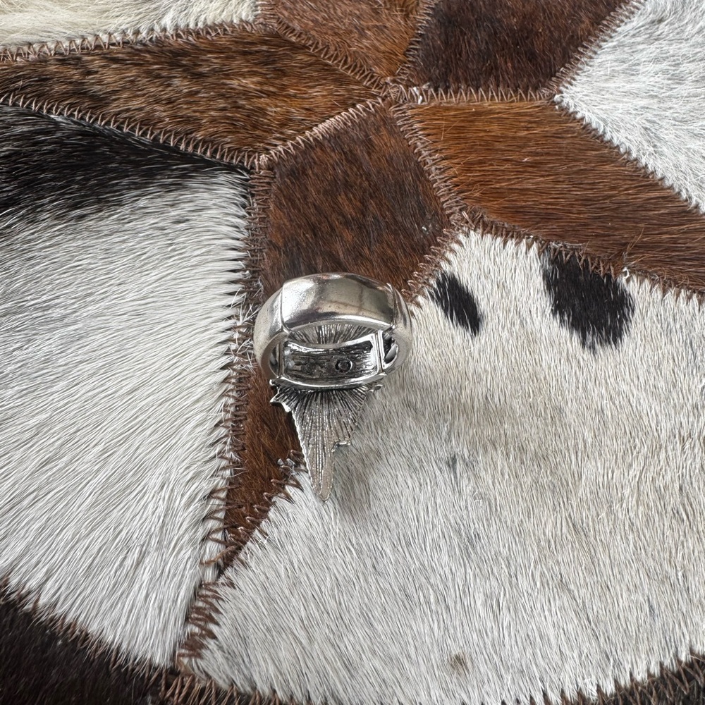 Turquoise and Silver Coors Ring - Picture 2 of 4